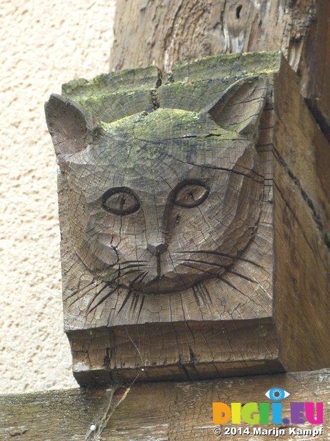 FZ007109 Cat carving in Troyes